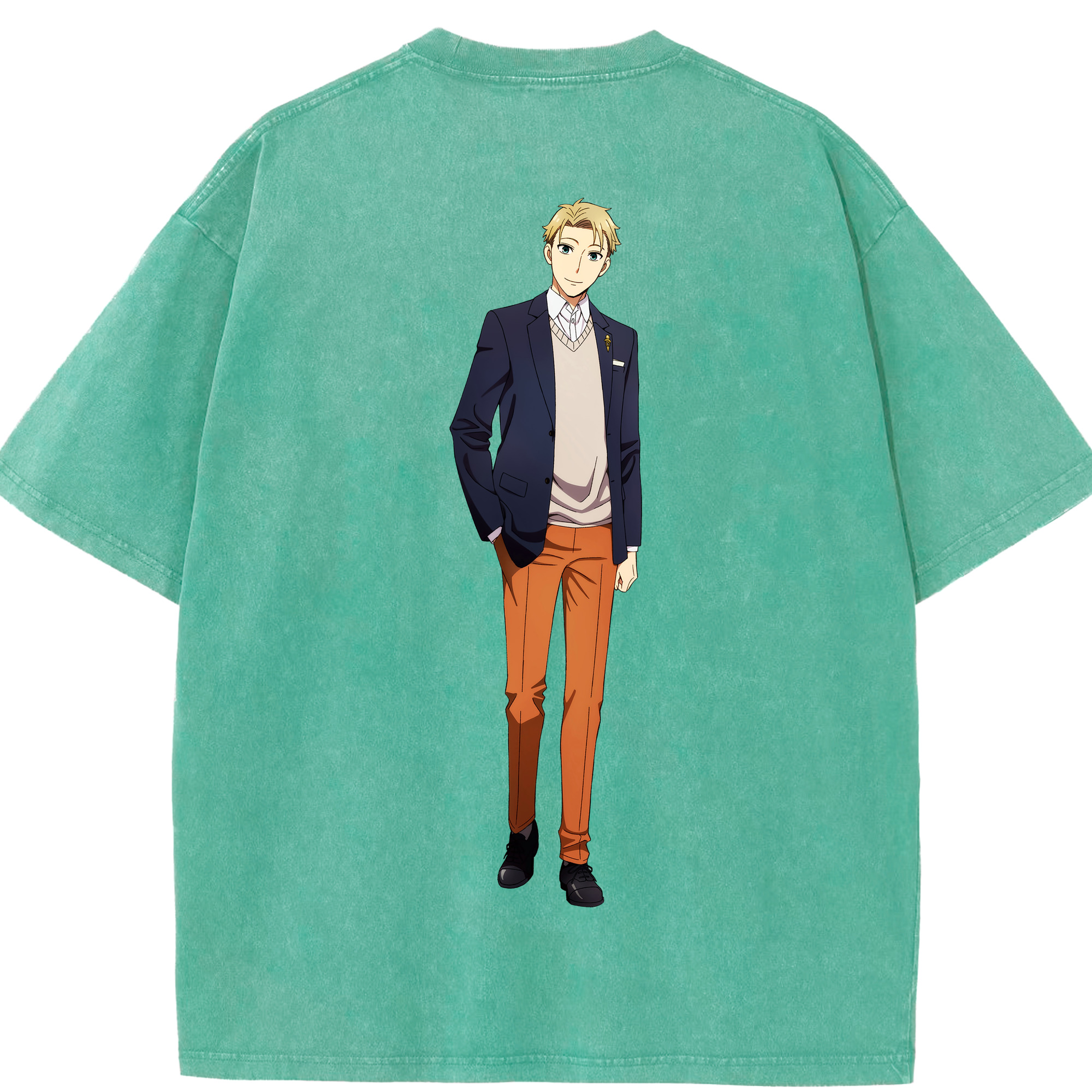 （画像用） SPY×FAMILY间谍家家酒 綿100% ヴィンテージ風 半袖Tシャツ（背面プリント）